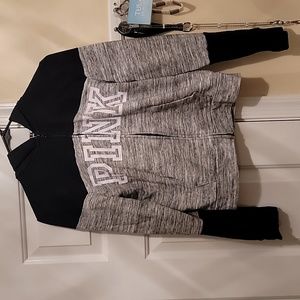 Victoria Secret Pink gray and black hoodie